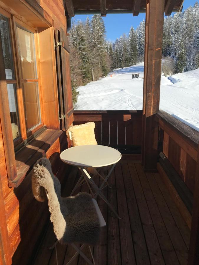 Ferienwohnung Morgentau Am Rande Der Wildnis Sibratsgfall Bagian luar foto